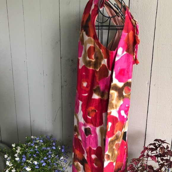 Loft Silk blend fully lines pink floral dress MP - Picture 6 of 7